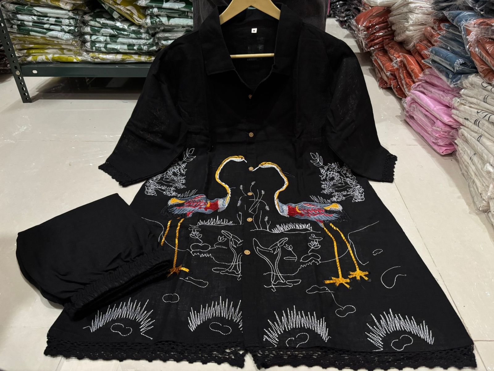 Black Coord Set with Elegant Embroidery Work